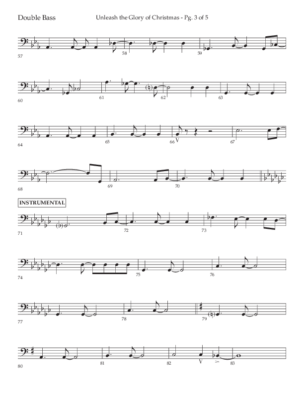 Unleash The Glory Of Christmas (Choral Anthem SATB) Double Bass (Lifeway Choral / Arr. John Bolin)