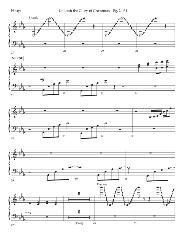 Unleash The Glory Of Christmas (Choral Anthem SATB) Harp (Lifeway Choral / Arr. John Bolin)