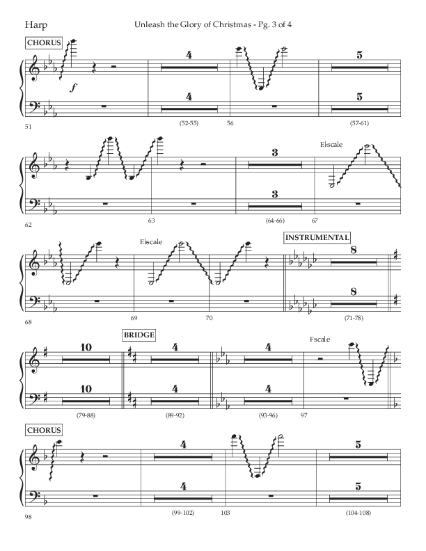 Unleash The Glory Of Christmas (Choral Anthem SATB) Harp (Lifeway Choral / Arr. John Bolin)