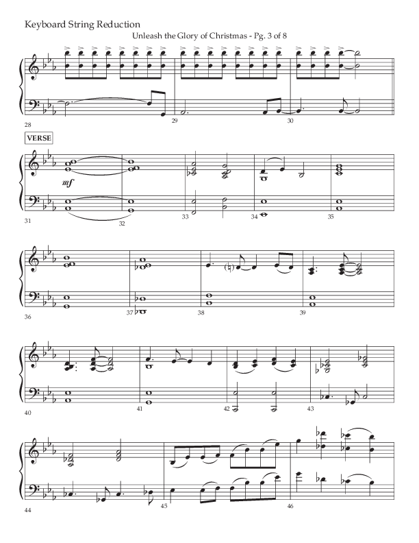 Unleash The Glory Of Christmas (Choral Anthem SATB) String Reduction (Lifeway Choral / Arr. John Bolin)