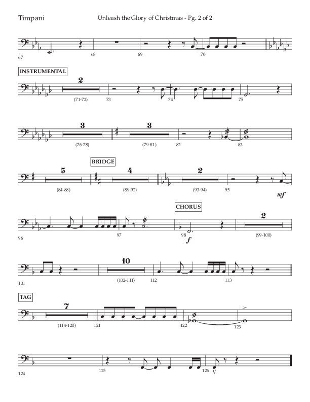Unleash The Glory Of Christmas (Choral Anthem SATB) Timpani (Lifeway Choral / Arr. John Bolin)