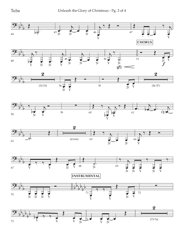 Unleash The Glory Of Christmas (Choral Anthem SATB) Tuba (Lifeway Choral / Arr. John Bolin)