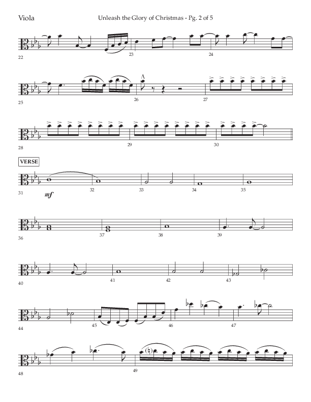 Unleash The Glory Of Christmas (Choral Anthem SATB) Viola (Lifeway Choral / Arr. John Bolin)