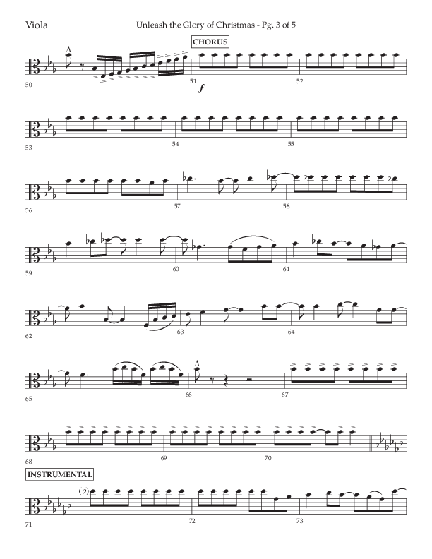 Unleash The Glory Of Christmas (Choral Anthem SATB) Viola (Lifeway Choral / Arr. John Bolin)