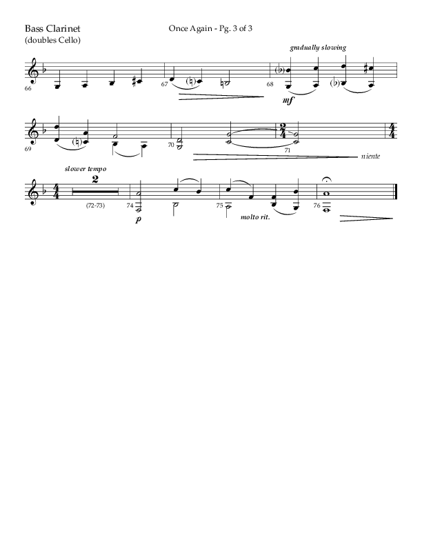 Once Again (Choral Anthem SATB) Bass Clarinet (Lifeway Choral / Arr. John Bolin)
