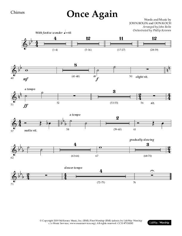 Once Again (Choral Anthem SATB) Chimes (Lifeway Choral / Arr. John Bolin)
