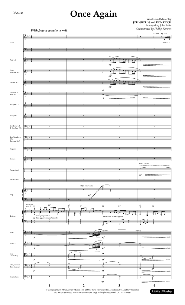 Once Again (Choral Anthem SATB) Orchestration (Lifeway Choral / Arr. John Bolin)
