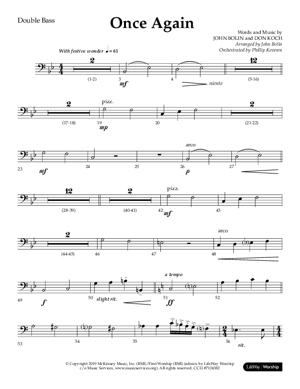 Once Again (Choral Anthem SATB) Double Bass (Lifeway Choral / Arr. John Bolin)
