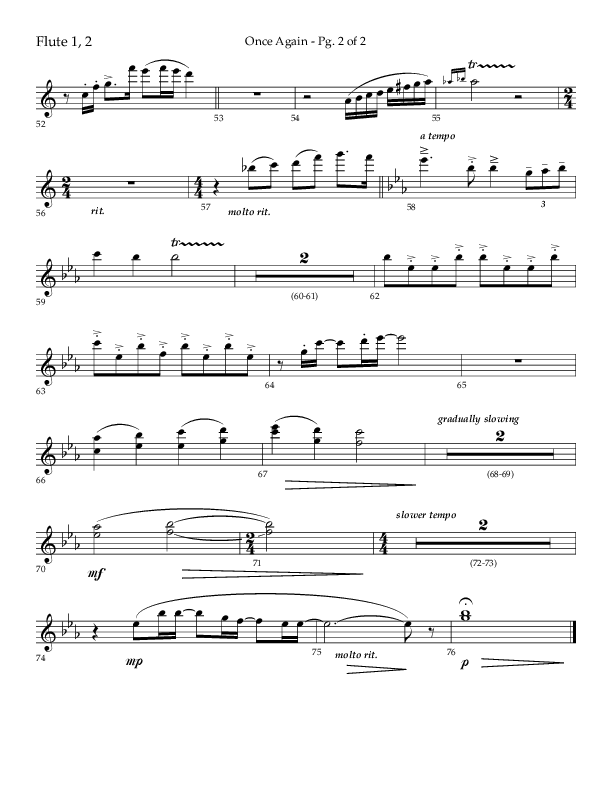 Once Again (Choral Anthem SATB) Flute 1/2 (Lifeway Choral / Arr. John Bolin)