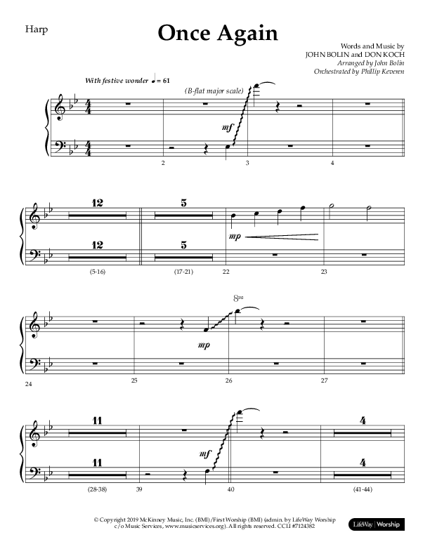 Once Again (Choral Anthem SATB) Harp (Lifeway Choral / Arr. John Bolin)