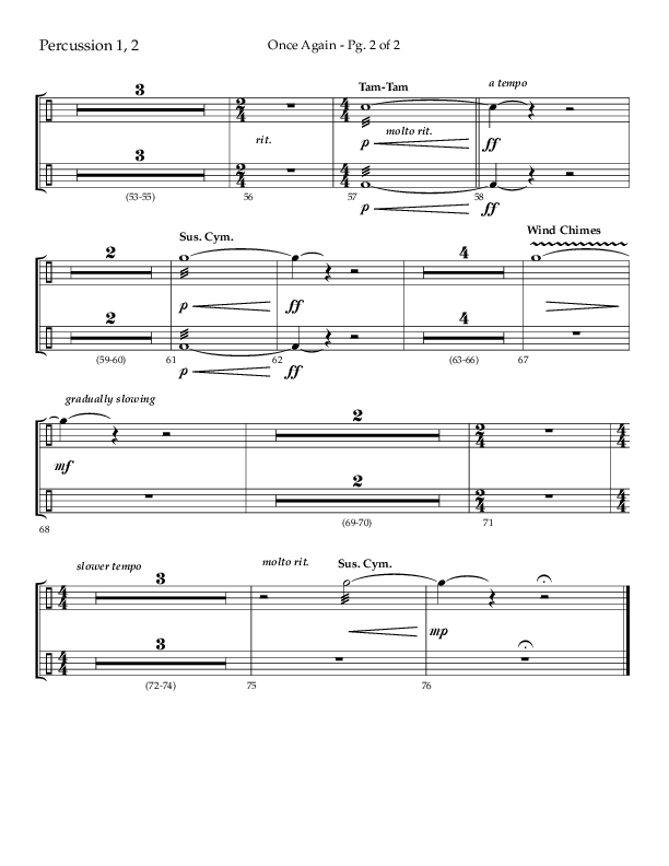 Once Again (Choral Anthem SATB) Percussion 1/2 (Lifeway Choral / Arr. John Bolin)