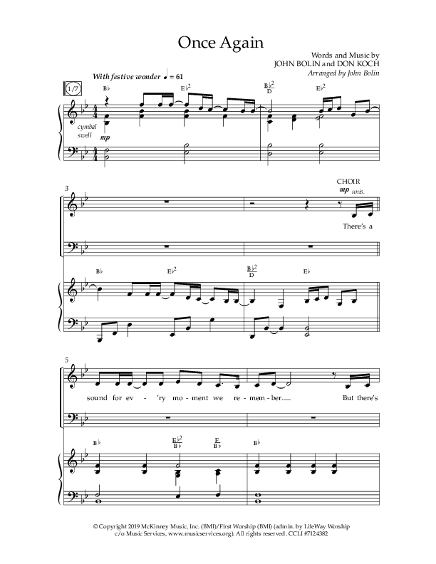 Once Again (Choral Anthem SATB) Anthem (SATB/Piano) (Lifeway Choral / Arr. John Bolin)