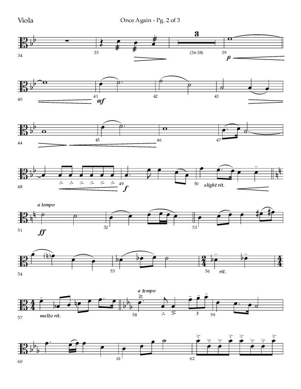 Once Again (Choral Anthem SATB) Viola (Lifeway Choral / Arr. John Bolin)