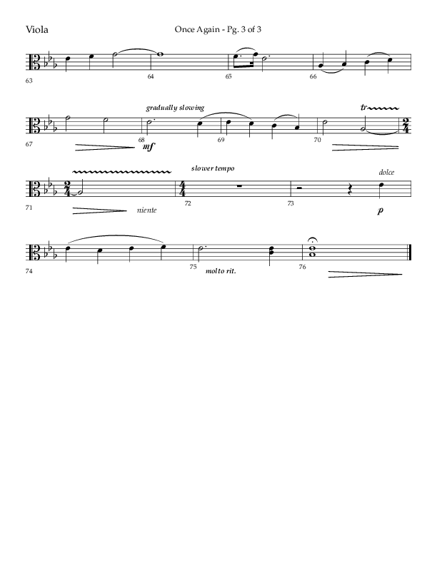 Once Again (Choral Anthem SATB) Viola (Lifeway Choral / Arr. John Bolin)