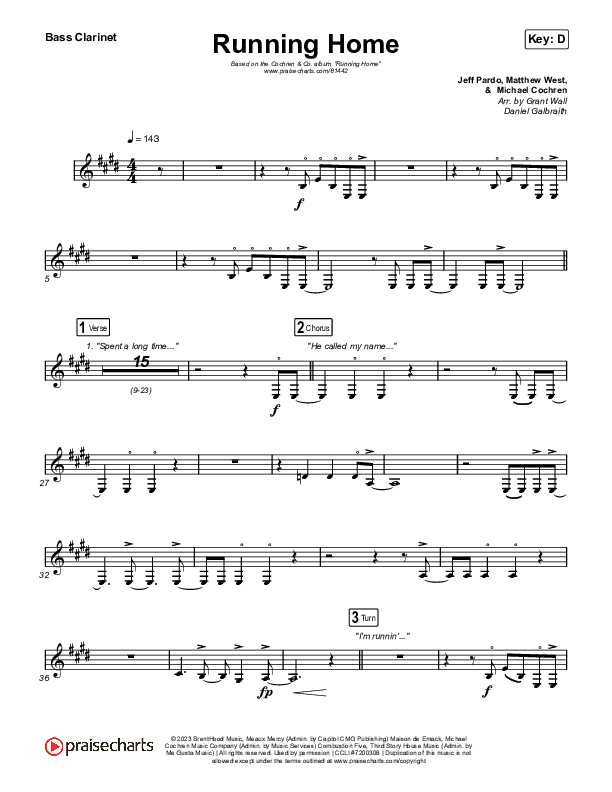 Running Home Bass Clarinet (Cochren & Co)