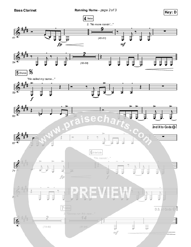 Running Home Bass Clarinet (Cochren & Co)