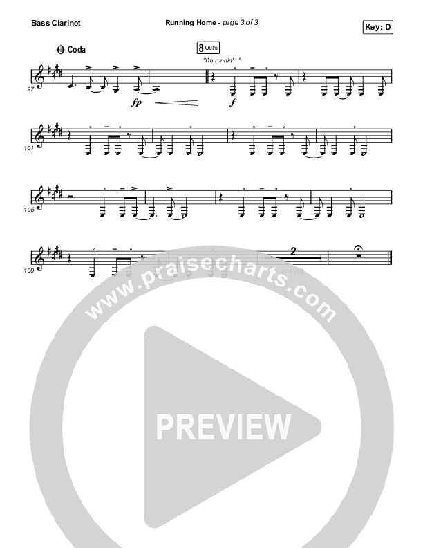 Running Home Bass Clarinet (Cochren & Co)