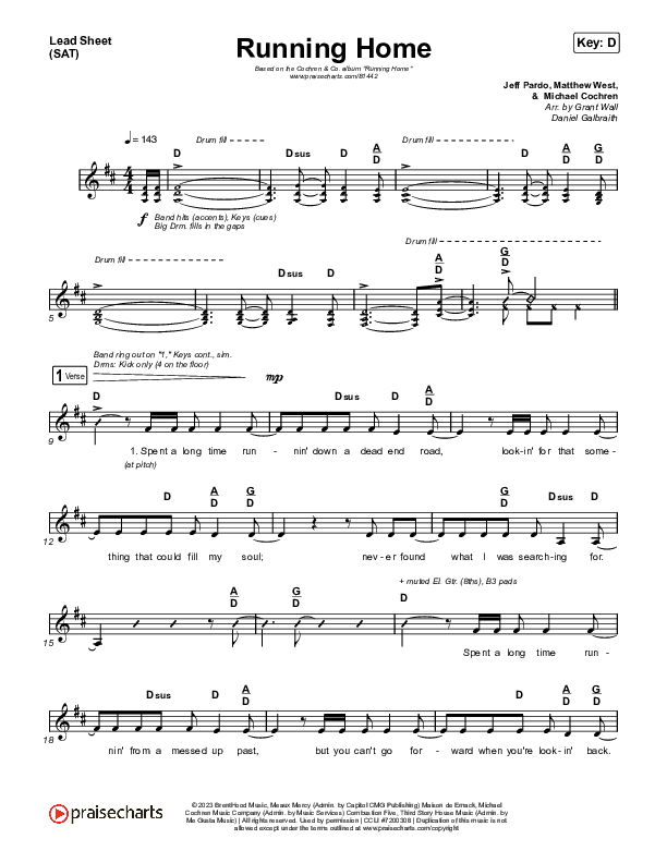 Running Home Lead Sheet (SAT) (Cochren & Co)