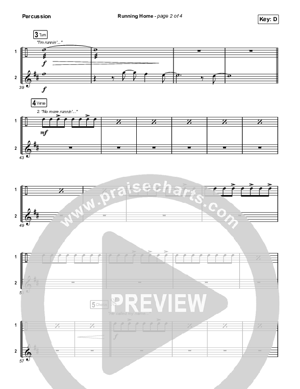 Running Home Percussion (Cochren & Co)