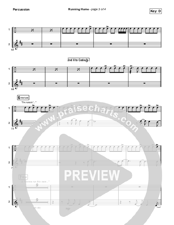 Running Home Percussion (Cochren & Co)