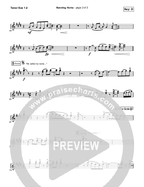 Running Home Tenor Sax 1,2 (Cochren & Co)