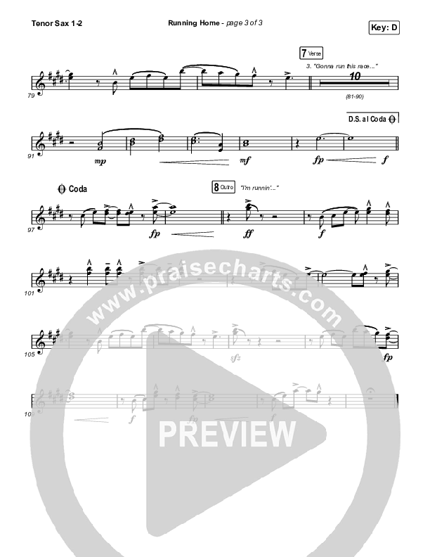 Running Home Tenor Sax 1,2 (Cochren & Co)