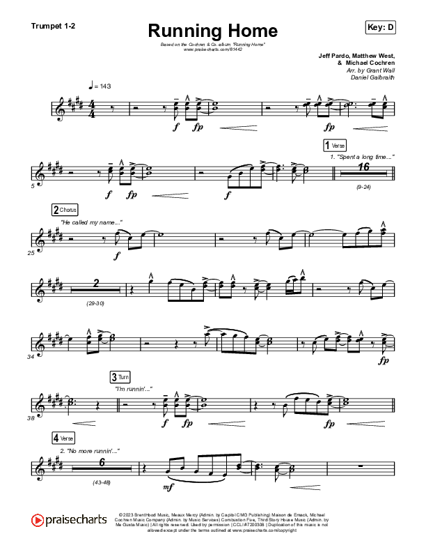 Running Home Trumpet 1,2 (Cochren & Co)