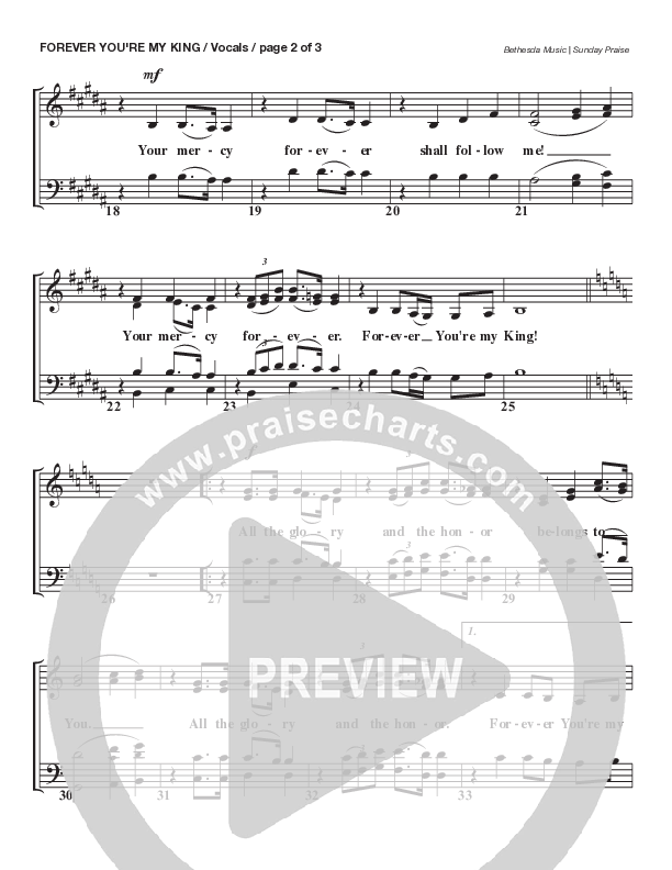 Forever You're My King (Live) Choir Sheet (SATB) (Bethesda Music / Arr. Brent Brunson)