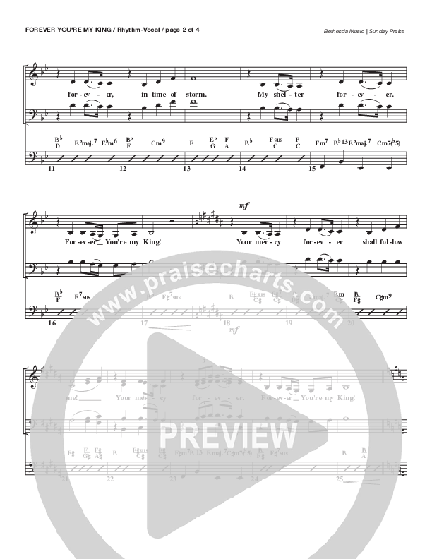 Forever You're My King (Live) Rhythm/Vocal (Bethesda Music / Arr. Brent Brunson)