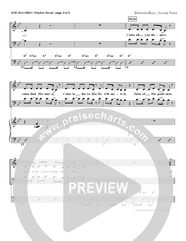 God So Loved (Live) Rhythm/Vocal (Bethesda Music / Arr. Brent Brunson)