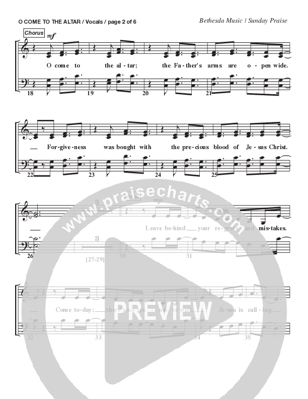 O Come To The Altar (Live) Choir Sheet (SATB) (Bethesda Music / Arr. Brent Brunson)