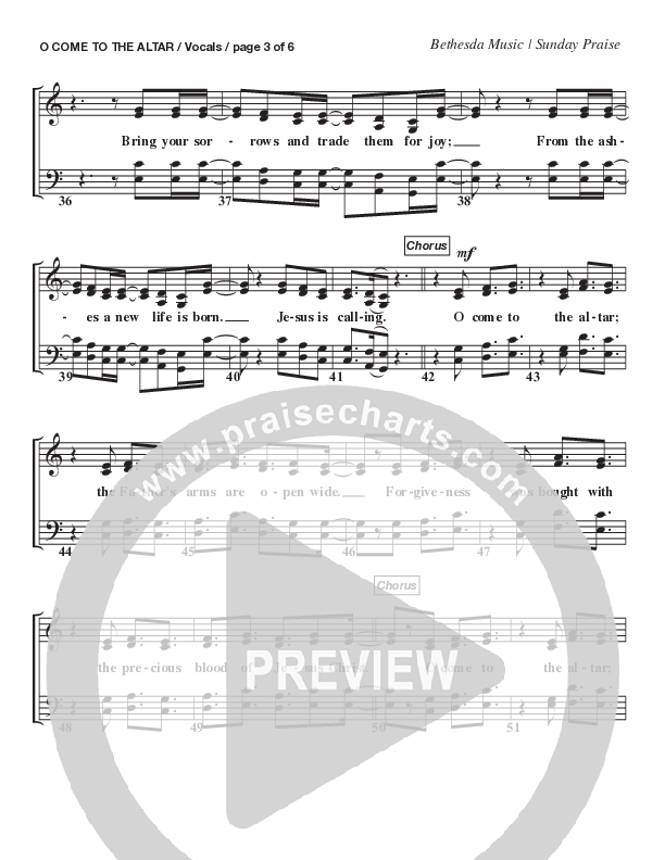 O Come To The Altar (Live) Choir Sheet (SATB) (Bethesda Music / Arr. Brent Brunson)