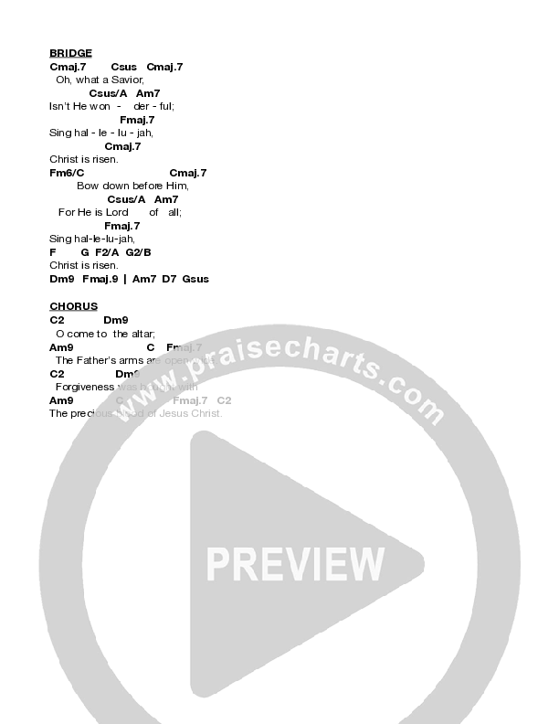 O Come To The Altar (Live) Chord Chart (Bethesda Music / Arr. Brent Brunson)