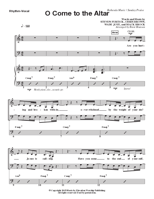 O Come To The Altar (Live) Rhythm/Vocal (Bethesda Music / Arr. Brent Brunson)