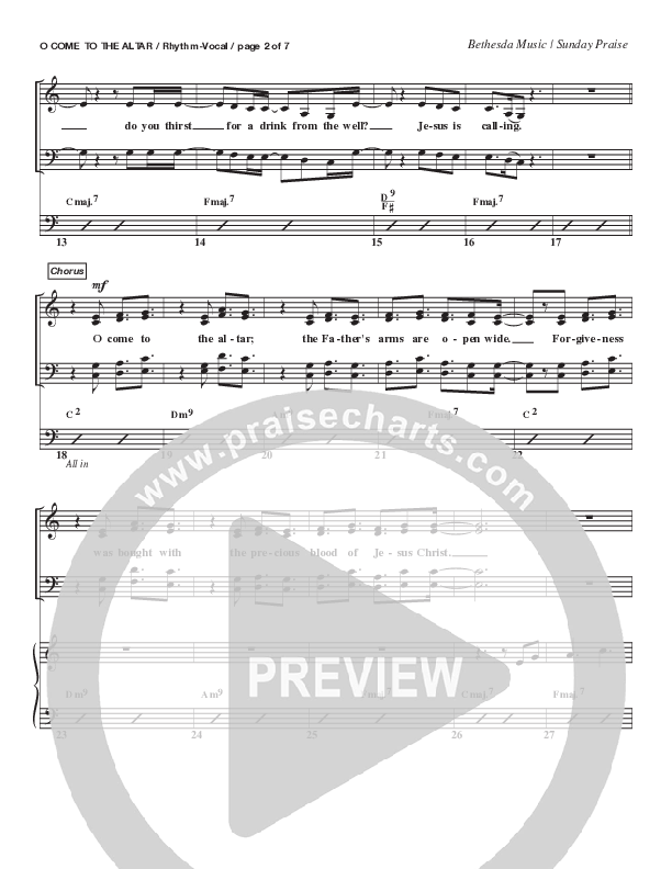 O Come To The Altar (Live) Rhythm/Vocal (Bethesda Music / Arr. Brent Brunson)