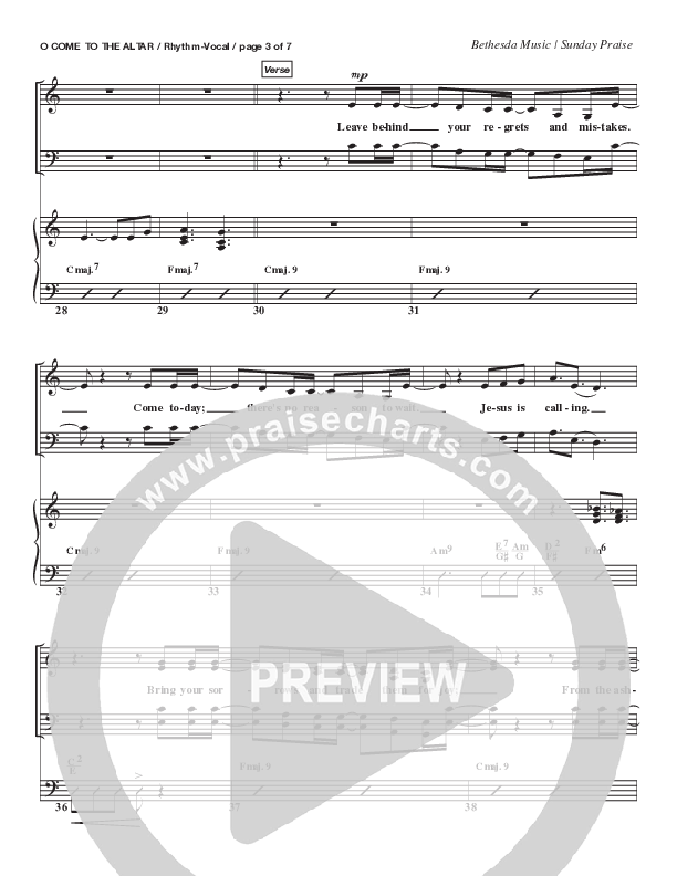 O Come To The Altar (Live) Rhythm/Vocal (Bethesda Music / Arr. Brent Brunson)