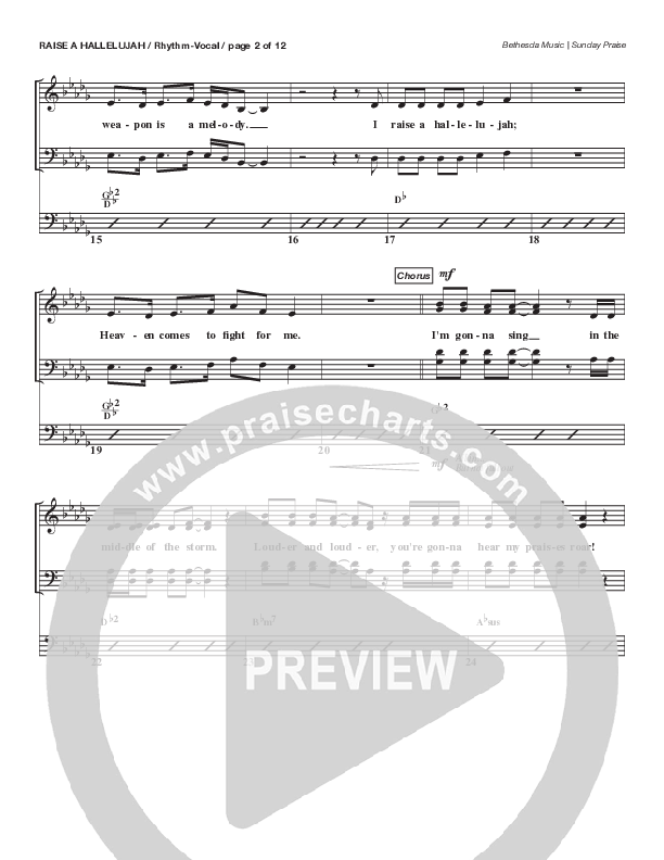 Raise A Hallelujah (Live) Rhythm/Vocal (Bethesda Music / Arr. Brent Brunson)
