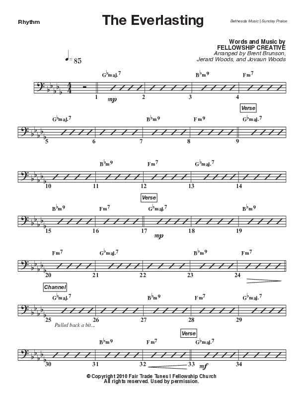 The Everlasting (Live) Rhythm Chart (Bethesda Music / Arr. Brent Brunson)