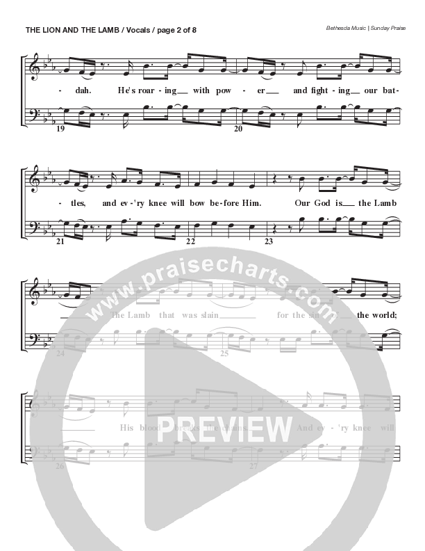 The Lion And The Lamb (Live) Choir Sheet (SATB) (Bethesda Music / Arr. Brent Brunson)