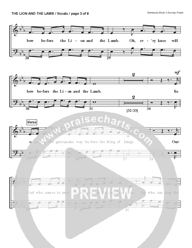 The Lion And The Lamb (Live) Choir Sheet (SATB) (Bethesda Music / Arr. Brent Brunson)