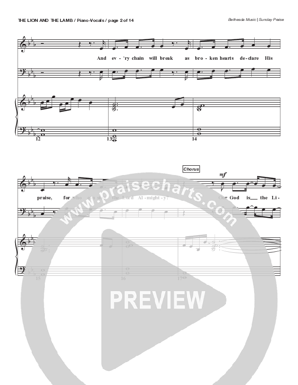 The Lion And The Lamb (Live) Anthem (SATB/Piano) (Bethesda Music / Arr. Brent Brunson)