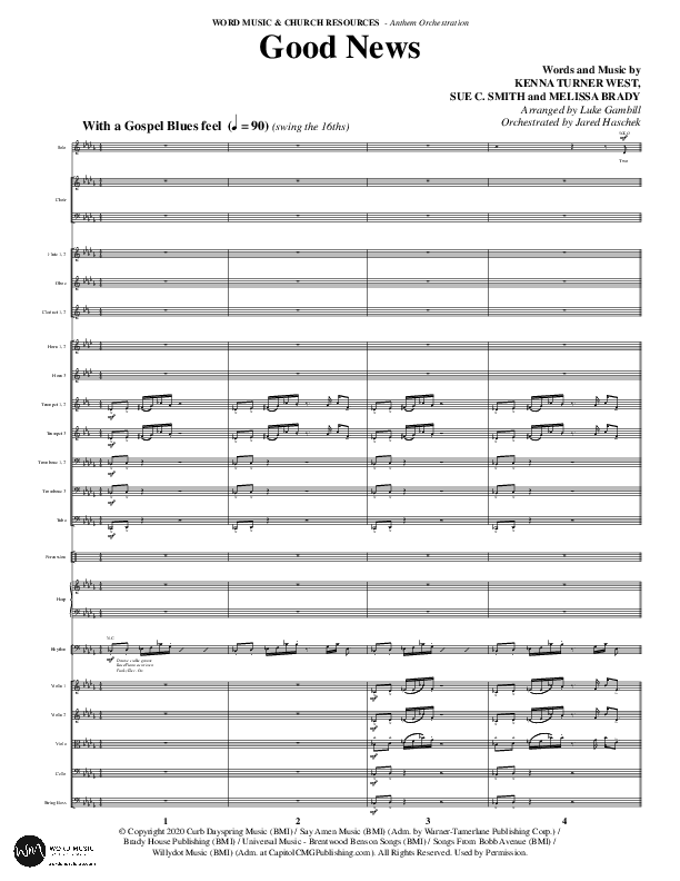 Good News (Choral Anthem SATB) Orchestration (Word Music Choral / Arr. Luke Gambill / Orch. Jared Haschek)