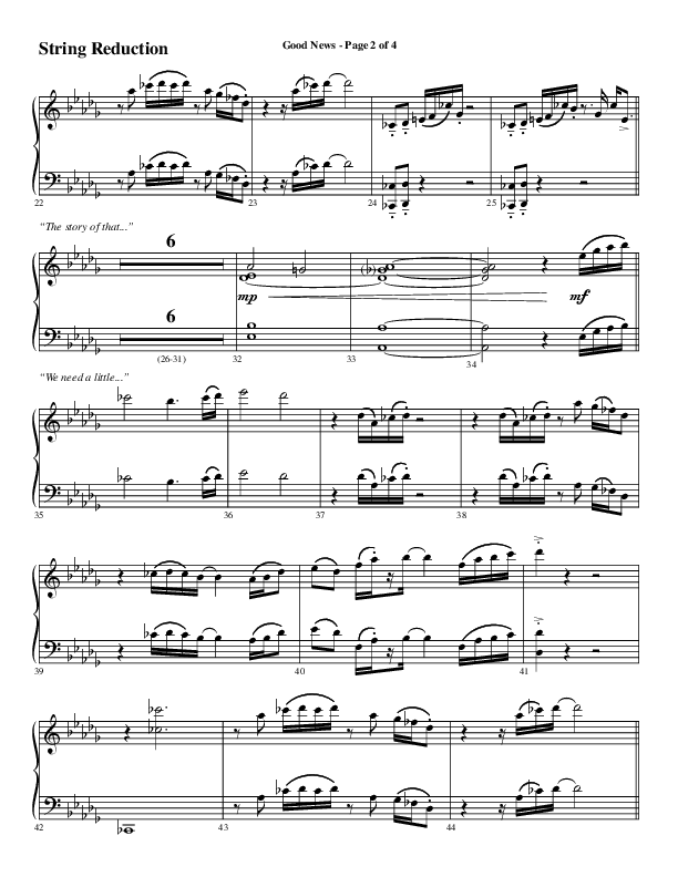 Good News (Choral Anthem SATB) String Reduction (Word Music Choral / Arr. Luke Gambill / Orch. Jared Haschek)