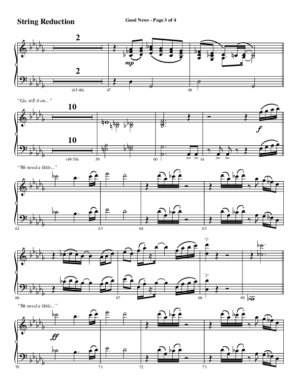 Good News (Choral Anthem SATB) String Reduction (Word Music Choral / Arr. Luke Gambill / Orch. Jared Haschek)