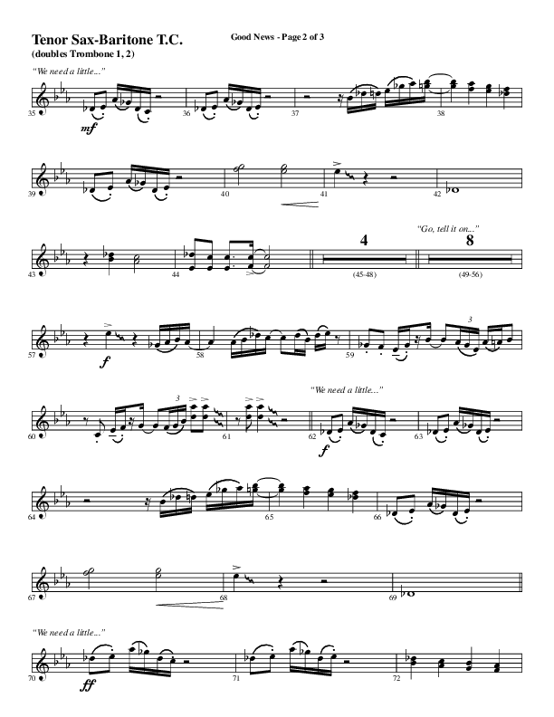 Good News (Choral Anthem SATB) Tenor Sax/Baritone T.C. (Word Music Choral / Arr. Luke Gambill / Orch. Jared Haschek)