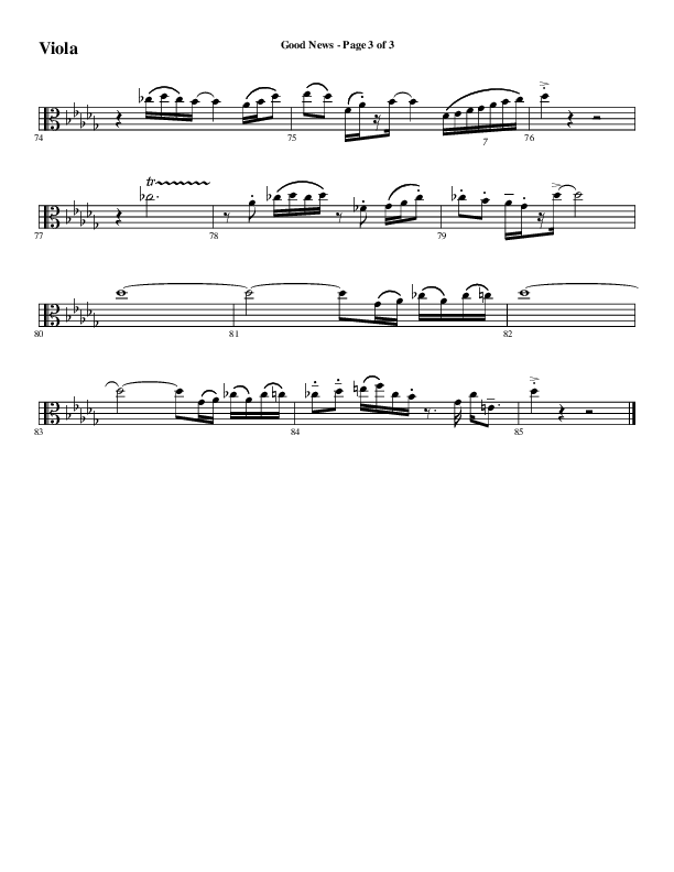 Good News (Choral Anthem SATB) Viola (Word Music Choral / Arr. Luke Gambill / Orch. Jared Haschek)