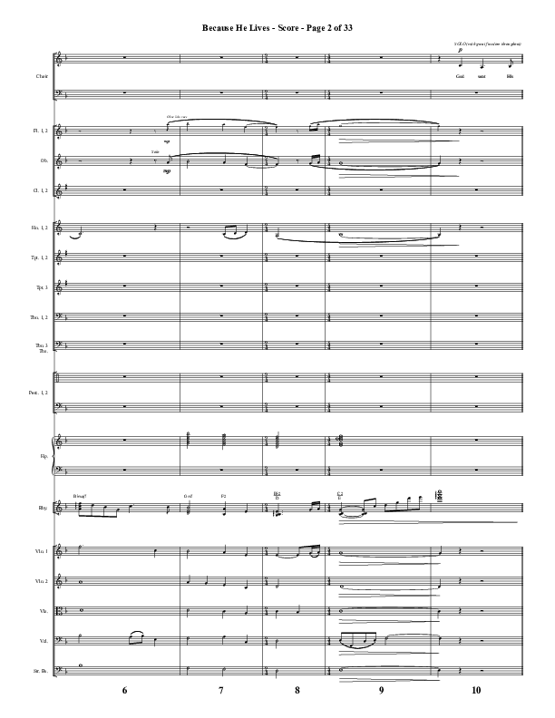 Because He Lives with He Lives (My Peace) (Choral Anthem SATB) Conductor's Score (Word Music Choral / Arr. Tim Paul)