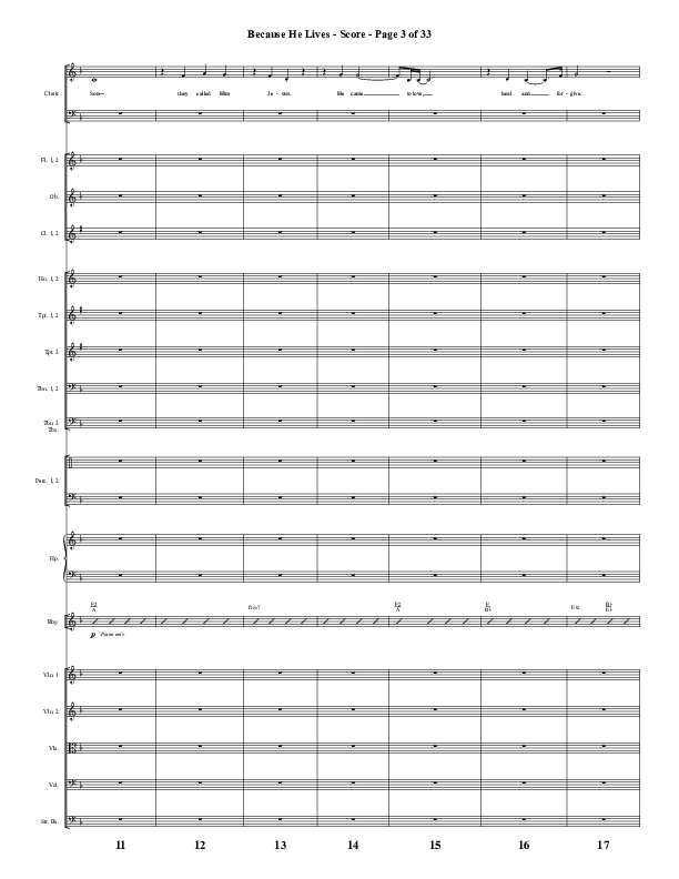 Because He Lives with He Lives (My Peace) (Choral Anthem SATB) Conductor's Score (Word Music Choral / Arr. Tim Paul)