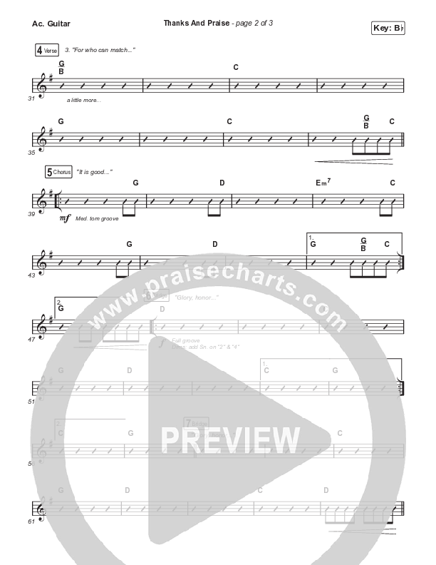 Thanks And Praise (Choral Anthem SATB) Acoustic Guitar (Songs From The Soil / Lucy Grimble / Philippa Hanna / Rich DiCas / Arr. Phil Nitz)