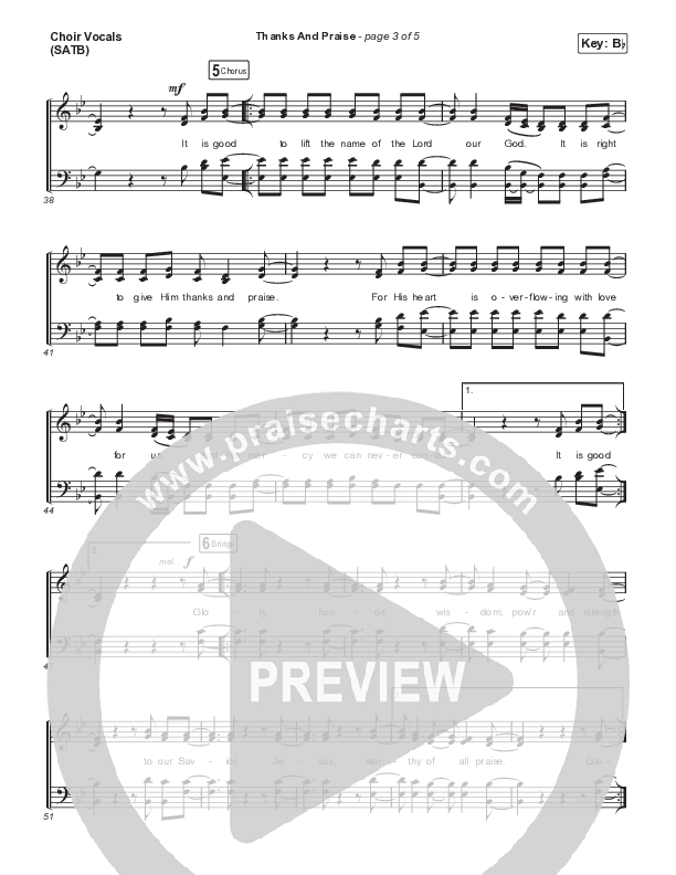 Thanks And Praise (Choral Anthem SATB) Choir Sheet (SATB) (Songs From The Soil / Lucy Grimble / Philippa Hanna / Rich DiCas / Arr. Phil Nitz)